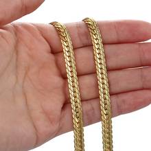 6mm Wide  Chain Hammered Flat Curb Cuban for Men Women Gold Filled Necklace Chain Male Jewelry Dropshipping HGN399 2024 - buy cheap