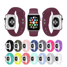 Мягкий силиконовый сменный спортивный ремешок для 38 мм Apple Watch Series 5 4 3 2 1 42 мм наручный браслет ремешок для iWatch Sports Edition 2024 - купить недорого