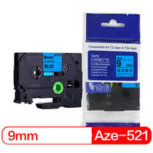 Befon-fita para impressora, fita de 9mm preto sobre azul, para impressora brother tzeescoescova 521 p-touch p 2024 - compre barato