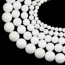 HGKLBB Ceramic white beads Natural Stone 4/6/8/10/12MM Round Loose Beads For Jewelry making DIY Bracelet necklace Accessories 2024 - buy cheap