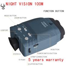 Visor de visión Nocturna infrarroja Digital NV100, Monocular de caza de alta calidad, compatible con vídeos/fotos con tarjeta SD, 3x 2024 - compra barato