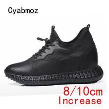 Cyabmoz Men Height increasing Shoes Mens Genuine Leather 8/10 cm Party Hidden Elevator Fashion shoes New Man Black Casual Shoes 2024 - buy cheap