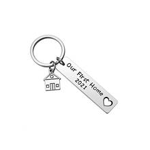 New Design Fashion Stainless Steel Keychain 2021 Our First Home New Home House Real Estate Gifts Delicate 2024 - buy cheap