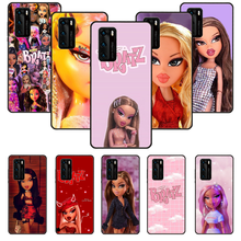 Capa de telefone para huawei, p20, p30, p40, p smart z +, p10 mate 30, 10, 20 lite pro, preto, amortecedor, arte, boneca brpartícula 2024 - compre barato