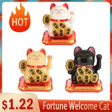 Chinese Lucky Cat Wealth Waving Shaking Hand Fortune Welcome Cat Cute Figurines Miniatures Home Decor Craft Art Shop Hotel Decor 2024 - buy cheap