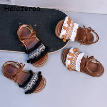 Summer Kids Princess Sandals Children Brand Sweet Shoes Baby Girls Beach Sandals Black Dress Shoes Fashion Rome Sandals New 2021 2024 - buy cheap