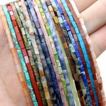 2*4mm Natural Square Tiger Eye Lapis Lazuli Agates Hematite Jaspers Stone Beads Charm DIY Bracelet Necklace For Jewelry Making 2024 - buy cheap