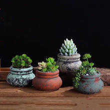 Maceta de cerámica creativa retro exquisita, maceta para plantas, muebles para el hogar 2024 - compra barato