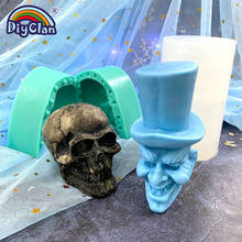 3D Halloween Skull Candle Silicone Molds For Chocolate Cake Pudding Jelly Dessert Mold Skeleton Handmade Soap Mould S0504KL 2024 - buy cheap