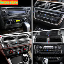 Tampa Do Painel de Ar Condicionado CD Etiqueta Do Carro de Fibra De carbono Para BMW X5 X6 F30 F32 F20 F10 F15 F16 F34 E90 E70 E71 E60 G30 G32 F22 2024 - compre barato