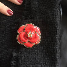 Large camellia clothes accessories Brooches black white red flower woman pin brooch jewelry gift 2024 - buy cheap