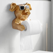 Caixa de tecido de animal, estatueta de tecido de animal, suporte de pendurar na parede do banheiro, decoração de casa, caixa de papel de rolo, suporte de parede 2024 - compre barato