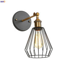 IWHD-candelabro de Pared Vintage de hierro, lámpara de Pared Industrial, aplique de Luz LED para dormitorio, sala de estar, escalera, decoración de Loft Retro 2024 - compra barato