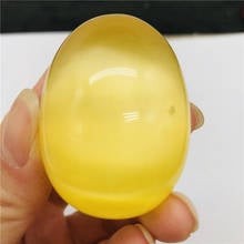 Piedra de ojo de gato amarillo grande, espécimen en forma de huevo, Gema de cristal curativo, Reiki, cristales de cuarzo naturales 2024 - compra barato