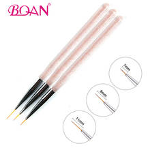 BQAN 3pcs/set 7/9/11mm Nail Art Acrylic Painting Brush Flower Design Stripes Lines Liner DIY Drawing Pen Manicure Tool 2024 - buy cheap