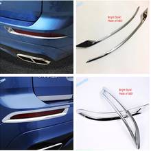 Lapetus Auto Styling Rear Tail Fog Lights Lamp Eyelid Eyebrow Decoration Strip Cover Trim Fit For VOLVO XC60 2018 - 2021 Chrome 2024 - buy cheap