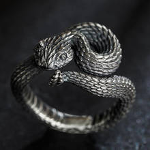 Men's Vintage Jewelry Antique Silver Plated Snake Ring Punk Style Snake-shaped Finger Ring Biker Jewelry for Men Women Gifts 2024 - buy cheap
