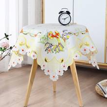 Hot Square 85cm Europe Cartoon Easter Satin Lace Embroidered Table Cover Cloth Towel Kitchen Tablecloth Party Birthday Decor 2024 - buy cheap