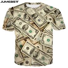 Twin ast camiseta masculina e feminina com estampa 3d, dólar do dinheiro, cédula, manga curta, nova moda, camiseta esportiva, pulôver 2024 - compre barato