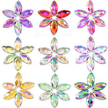 Navette-diamantes de imitación variados para coser, accesorios de costura B0655, colores de acrílico AB, 2 tamaños 2024 - compra barato
