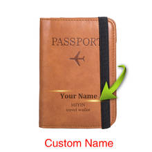 Customized RFID Vintage Business Passport Covers Holder Women Men Multi-Function Wallet Case Id Bank Card Travel Accessories 2024 - buy cheap