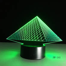 1 peça 3d colorido recarregável pirâmide modelo led night light de led lâmpada humor para crianças brinquedos ou presentes escritório luz 141 2024 - compre barato