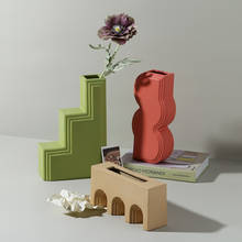 2020 nordic geométrico vaso de cerâmica decoração acessórios sala arranjo flor seca simples vasos para casas desktop modelo casa 2024 - compre barato