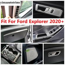 Panel de Control central para coche Ford Explorer, tira de cambio de ventilación de aire CA, ajuste de palanca de cambios, accesorios interiores de acero inoxidable, 2020 2021 2024 - compra barato