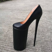 Размера плюс, 47 (Европа); Женская обувь на платформе; Туфли-лодочки 30 см, обувь на тонких и высоких каблуках, сексуальные туфли-лодочки, круглый носок черный для ночного клуба; Модные фирменные женские туфли для подиума; 2024 - купить недорого