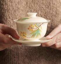 160ML Your Kiln Retro Ceramic Gaiwan Handpainted Lute Porcelain Tea Tureen Chinese Kung Fu Tea Service Pigmented Tea Ceremony 2024 - buy cheap