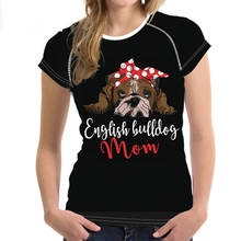 Nopersonality-camisetas con estampado de Bulldog Inglés para mujer, Tops bonitos para mujer, camiseta informal de manga corta para mujer, camisetas de calle 2024 - compra barato