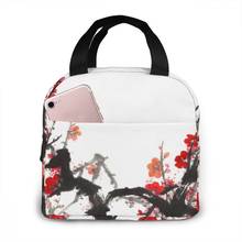 Японская японская сумка для ланча с цветами Сакура, переносной изолированный термоохладитель, Ланч-бокс бэнто, сумка-тоут для хранения пикника 2024 - купить недорого
