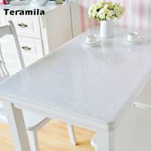 Teramila 1.0/1.2/1.5mm Waterproof Oilproof Transparent Table Cloth PVC Tablecloth Soft Glass For Kitchen Dining Table Cover Mat 2024 - buy cheap