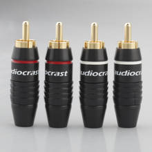 50 pçs de alta qualidade audiocrast rca plug solda rca adaptador 24k banhado a ouro plugue áudio 2024 - compre barato