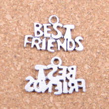 Colgantes antiguos de 14 piezas para mejores amigos, joyería de plata tibetana Vintage, DIY para pulsera y collar, 24x16mm 2024 - compra barato
