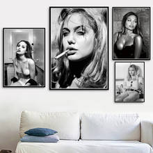 Poster imprime angelina jolie brigitte modelo estrela acrtess arte impressão pintura a óleo quadros de parede sala estar decoração da sua casa 2024 - compre barato