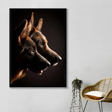 Черно-белая картина с изображением немецкой овчарки животных, плакат и печать на немецком холсте, изысканная Настенная картина, домашний декор для гостиной 2024 - купить недорого