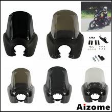 Carenado de faro delantero de motocicleta, accesorio ABS ajustable de 15 pulgadas con bloque de extensión de faro para Harley Dyna FXR FXD Cafe Racer 2024 - compra barato