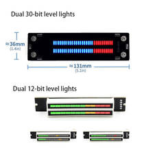Dual 12-bit dual-channel  LED Music Spectrum Level indicator Board Audio MP3 Sound control Indicator VU Meter amplifier Subwoofe 2024 - buy cheap