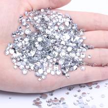 Strass de resina para arte em unhas, 1000-10000 unidades 2-6mm redondo base plana sem adesivo 3d, acessórios para artesanato faça você mesmo 2024 - compre barato