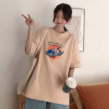 Camiseta feminina estampada folgada, camiseta vintage para mulheres, japonesa, kawaii, ulzzang, coreana, roupas harajuku para mulheres 2024 - compre barato