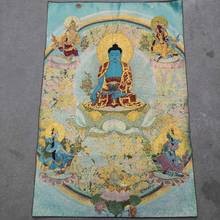 36 inch Tibet Silk embroidery Nepal Medicine Buddha Tangka Thangka Paintings family wall decorated the mural 2024 - buy cheap