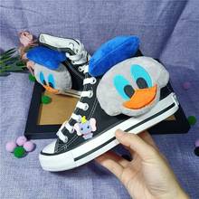 Парусиновые туфли Disney Donald Duck, женские высокие повседневные туфли с мультяшным рисунком, нескользящая Мягкая подошва, спортивная обувь для студентов, 2021 2024 - купить недорого