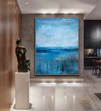 Large Abstract Painting Blue Canvas Art White Painting Ocean Painting Oil Canvas Painting Abstract Wall Painting For Living Room 2024 - buy cheap