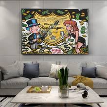 Graffiti Art Champagne Money Poster Alec Monopolyingly Paintings On Canvas Modern Art Decorative Wall Pictures Home Decoration 2024 - buy cheap