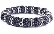 r435sl   BLACK  spacer with shambala Ball Beads     Bracelet fasion Gift jewelry Discount  crystal  crystal 2024 - buy cheap