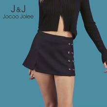 Jocoo Jolee 2021 Women Street Y2K Summer A-Line Zipper Side Brooch Sexy Solid Mini Skirt Preppy Style Natural Party Club Basic 2024 - buy cheap