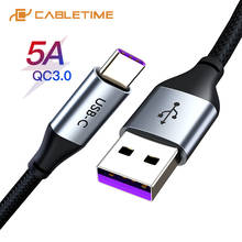 CABLETIME-Cable USB tipo C para móvil, Cable de carga rápida 5A para Huawei p20, Samsung S9 Note 9 C199 2024 - compra barato