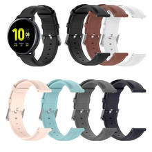 Correa de cuero de repuesto para reloj inteligente, pulsera de cuero de 20mm para Samsung Galaxy Watch Active 2, Huawei Garmin, Unisex 2024 - compra barato