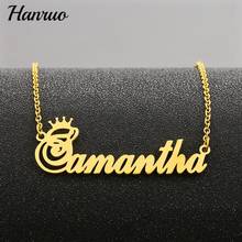 Personalized Customized Your Name Necklace Stainless Steel Crown Charm Choker Gold Necklaces For Women Pendant Colar Jewelry New 2024 - buy cheap